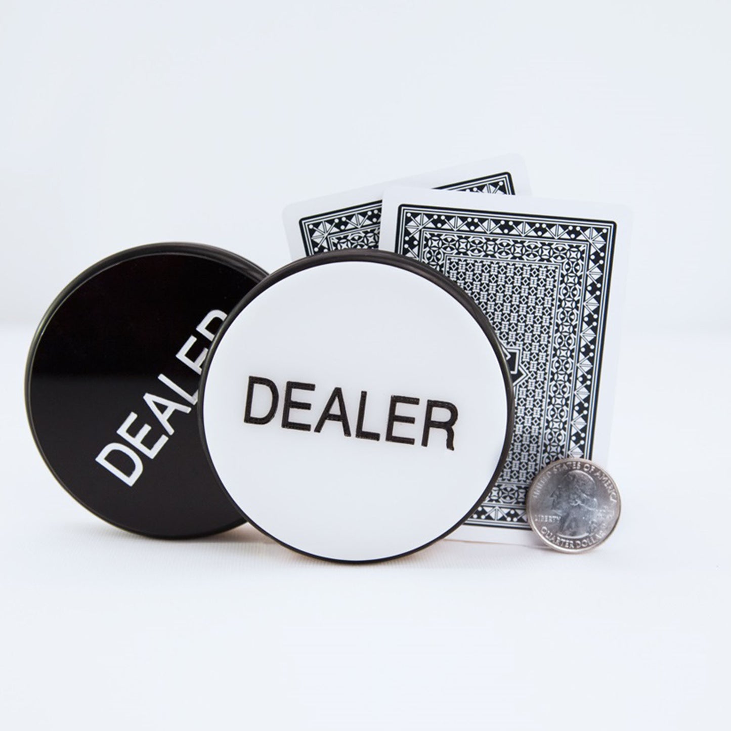 Black and White Dealer Button for poker games